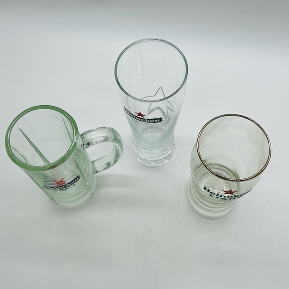 SET OF 3 HEINEKEN & HEINEKEN LIGHT BAR GLASSWARE - Picture 6 of 12